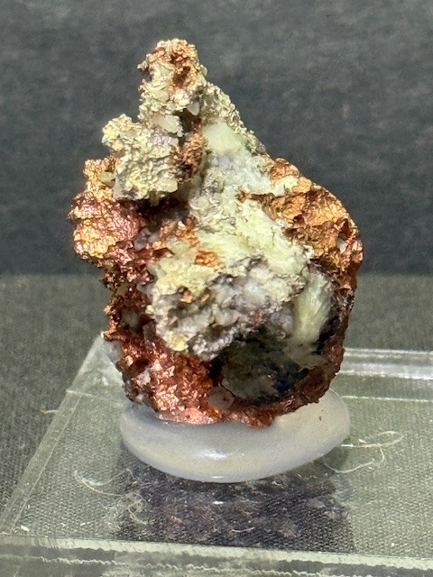 NICE THUMBNAIL SIZED COPPER-SILVER "HALF BREED", HOUGHTON MINE , MICHIGAN