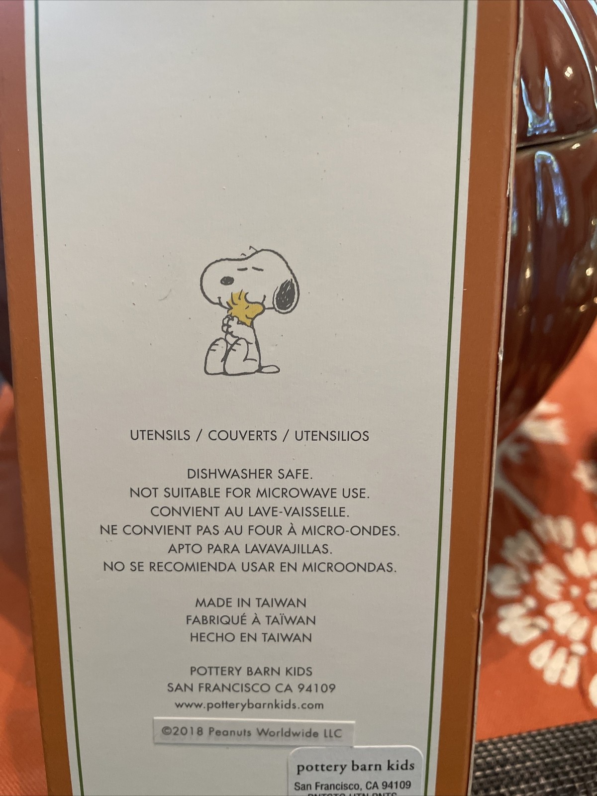 Pottery Barn Holiday Snoopy Disney School UTENSIL peanuts Thanksgiving SET 4 .