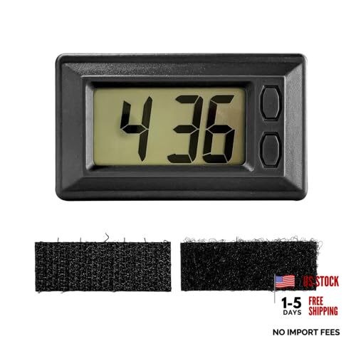 Car Dashboard Digital Clock, Mini Electronic Clock Battery Operated with Black