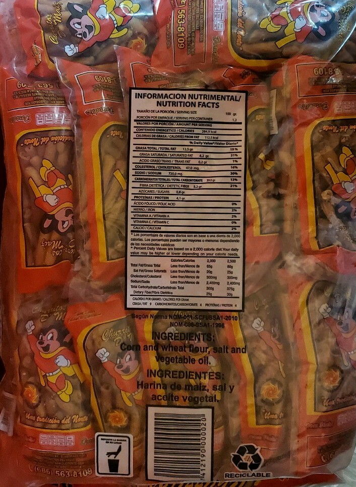 Churritos (corn sticks)Super Raton 24 bolsas