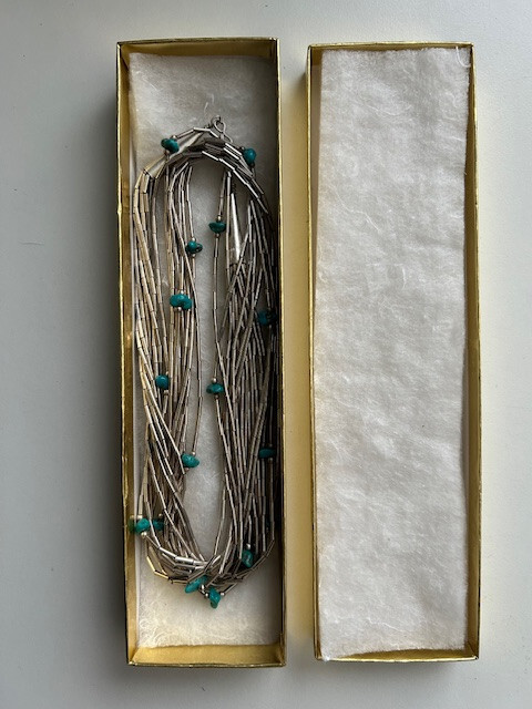 Stunning Silver & Turquoise Necklace (26")
