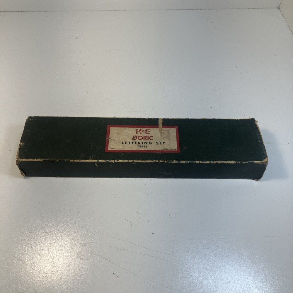 K&E KEUFFEL & ESSER DORIC DRAFTING LETTERING SET MODEL 8915 W/ CASE