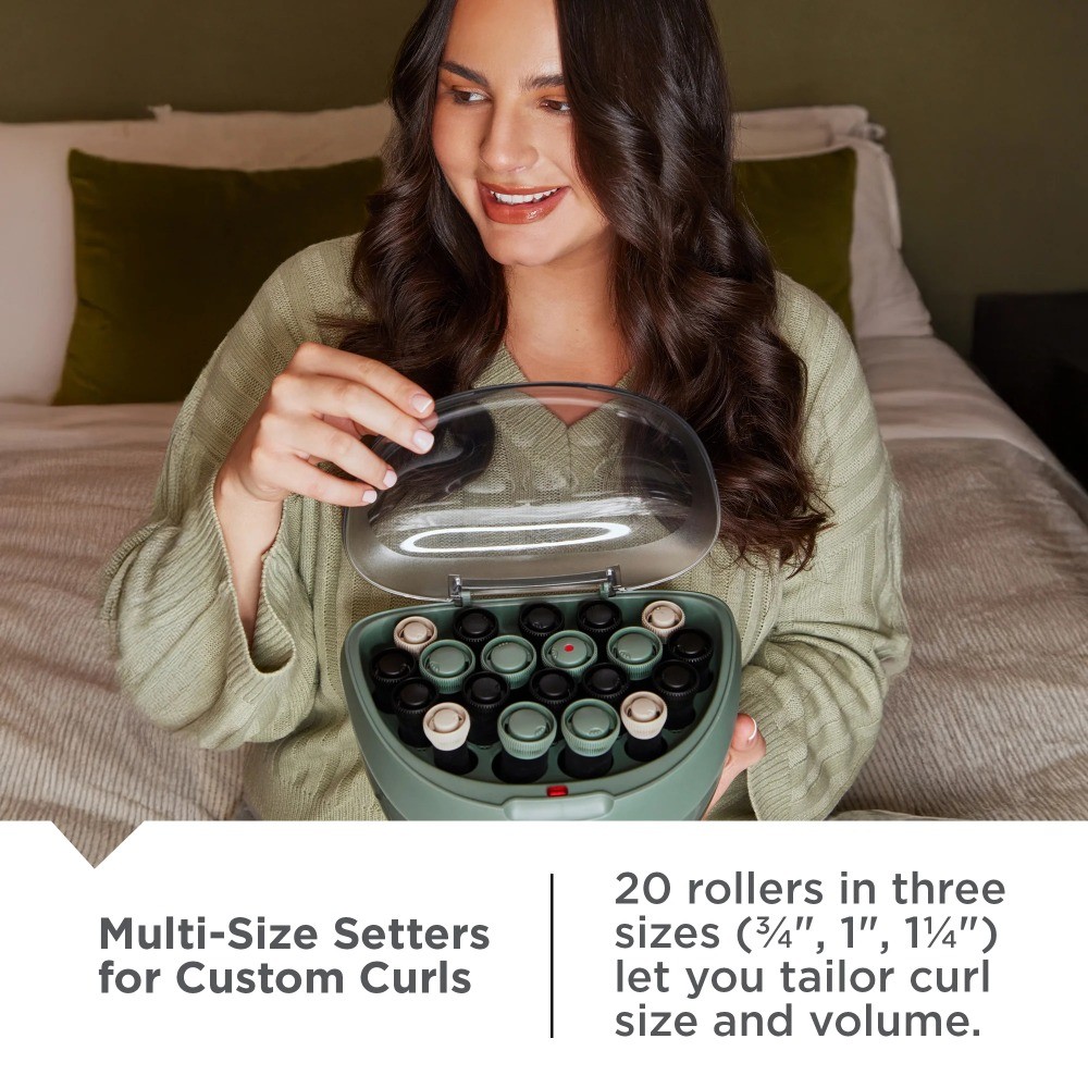 Remington Hair Setter, Ceramic, Ionic Conditioning, with 20 Rollers, Green