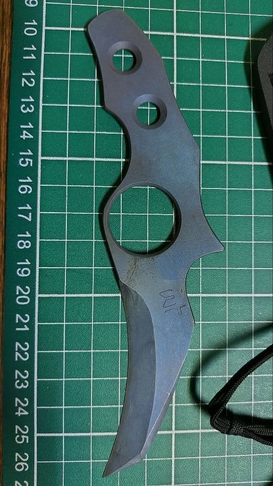 Warren Thomas Custom Titanium Fixed Blade Knife w/ Sheath Rare