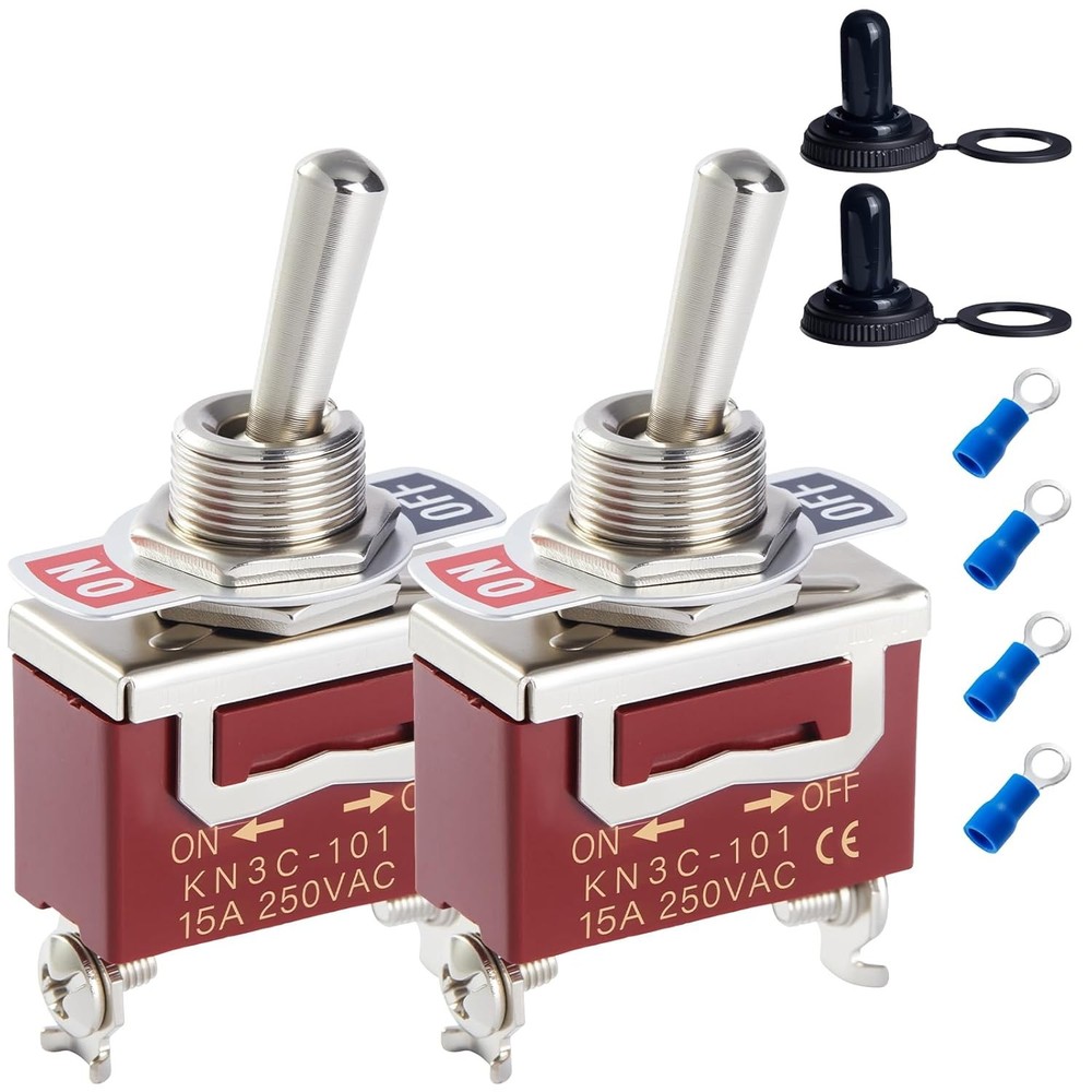 Waterproof Toggle Switch 12V 30A SPST 2-Pin ON/Off Marine Switch with Boot for H