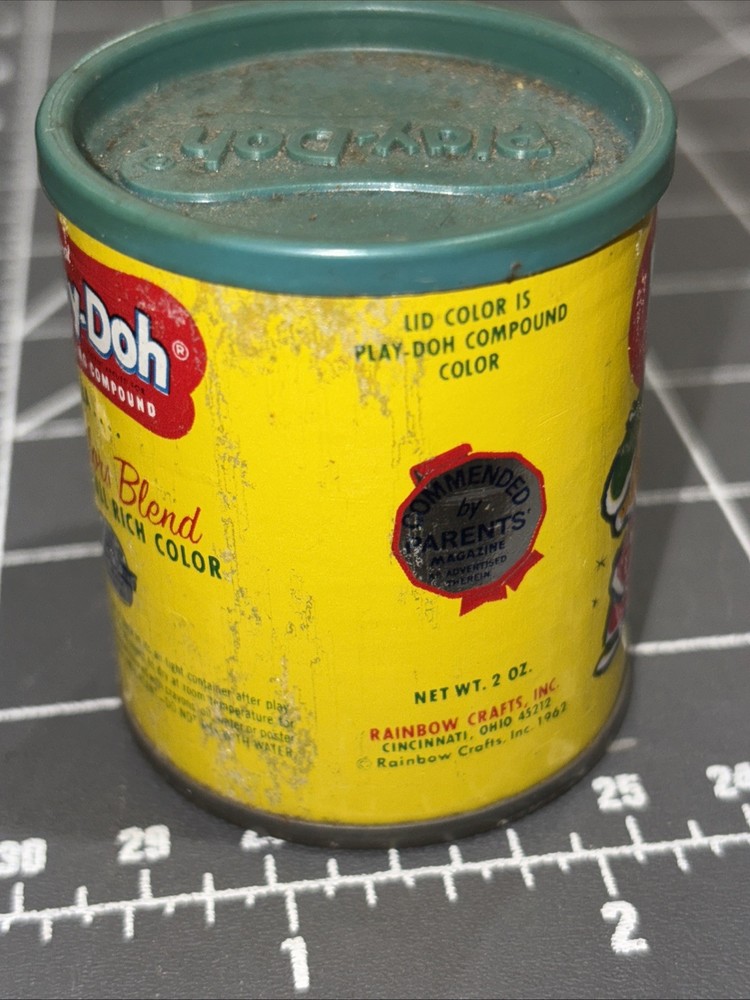2 Original Play-Doh Vintage Empty 1962 2 Oz Cans