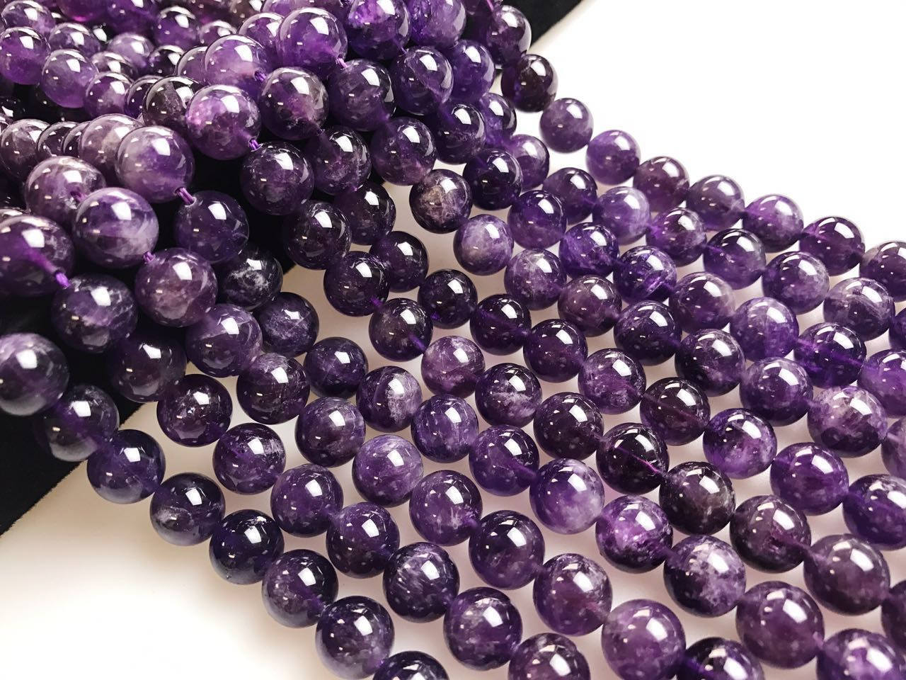 Natural Amethyst Smooth Round Beads Size 4mm 6mm 8mm 10mm 12mm 15.5" Strand