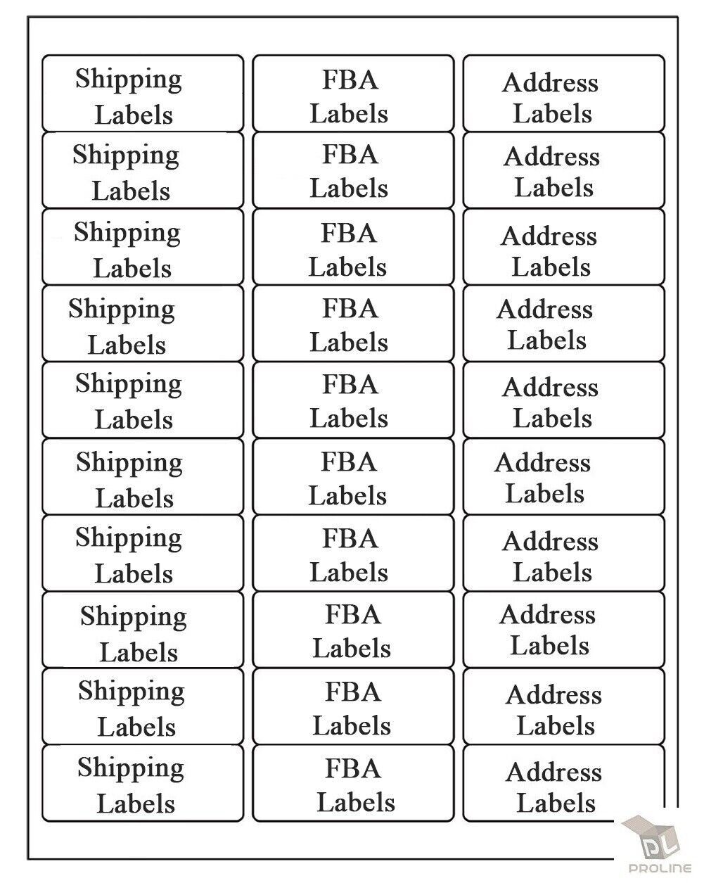 1 x 2 5/8 60000 Address Laser Ink Jet Shipping Labels 2.625 x 1 30UP 2000 Sheets