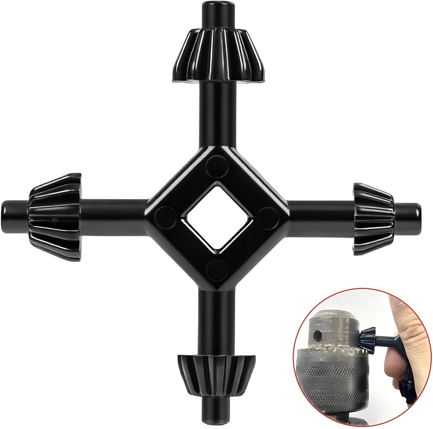 4 in 1 Drill Chuck Key Wrench 4 Way Hand Key Tool For Tighten Drills 3/8" 1/2"