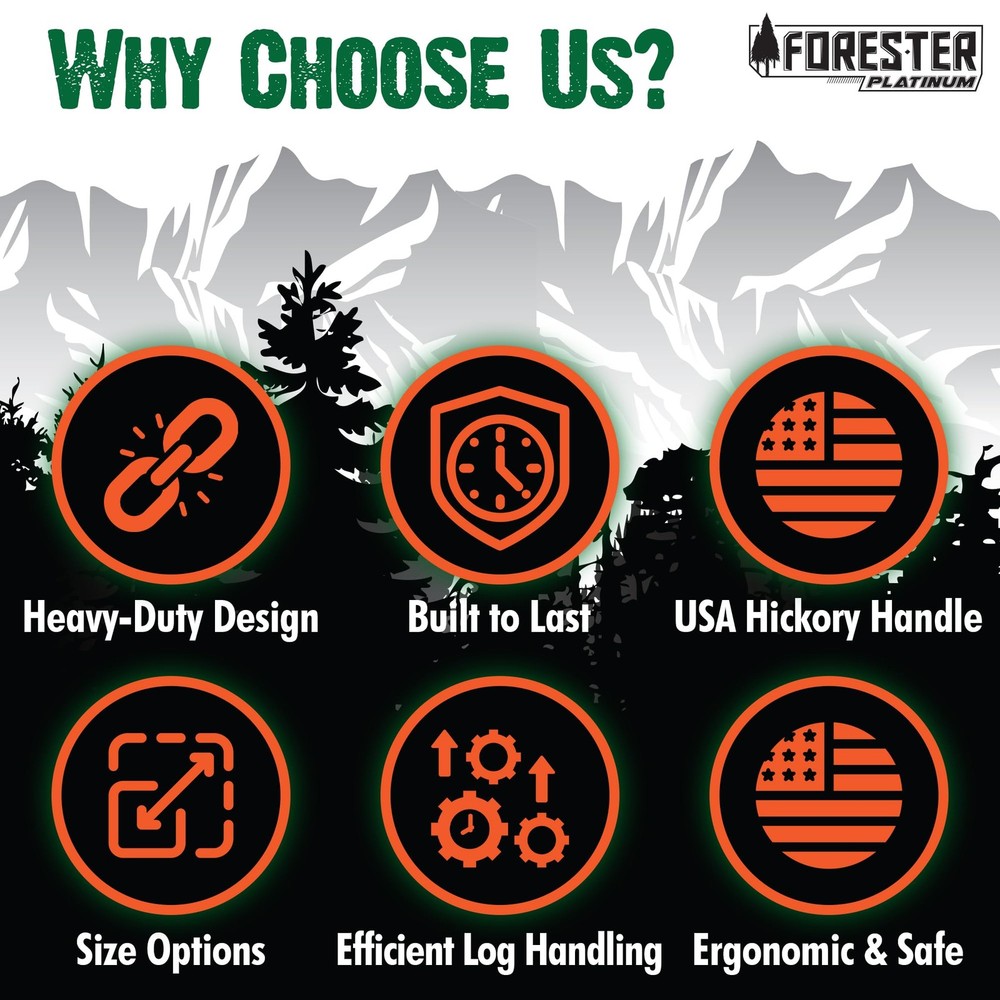 FORESTER Platinum Pickaroon Logging Tool 28in | USA Hickory Handle |