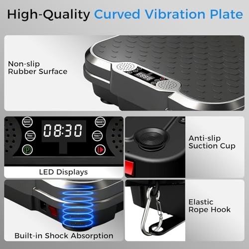 Vibration Plate Exercise Machine for Lymphatic Drainage & Weight Loss, 400Lbs Ca