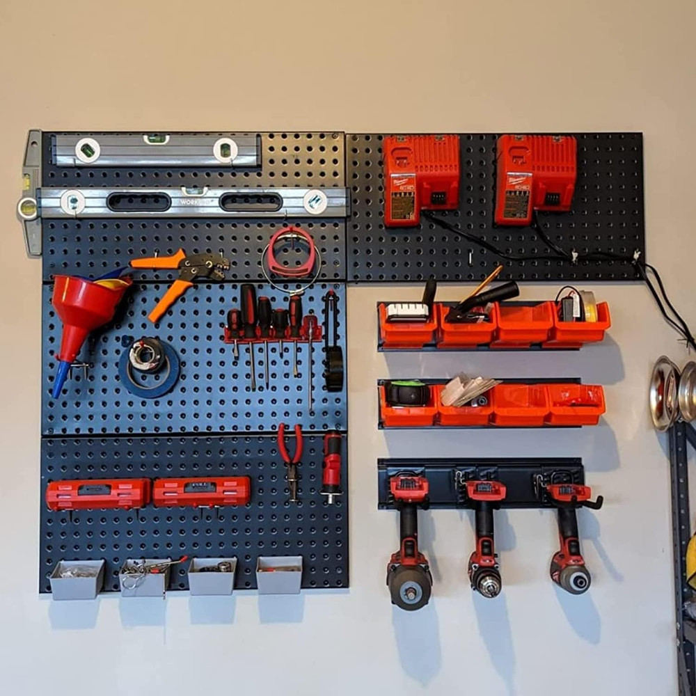 Pegboard Organizer Garage Storage - 48Pcs Pegboard Hooks Set, Pegboard Tool Orga