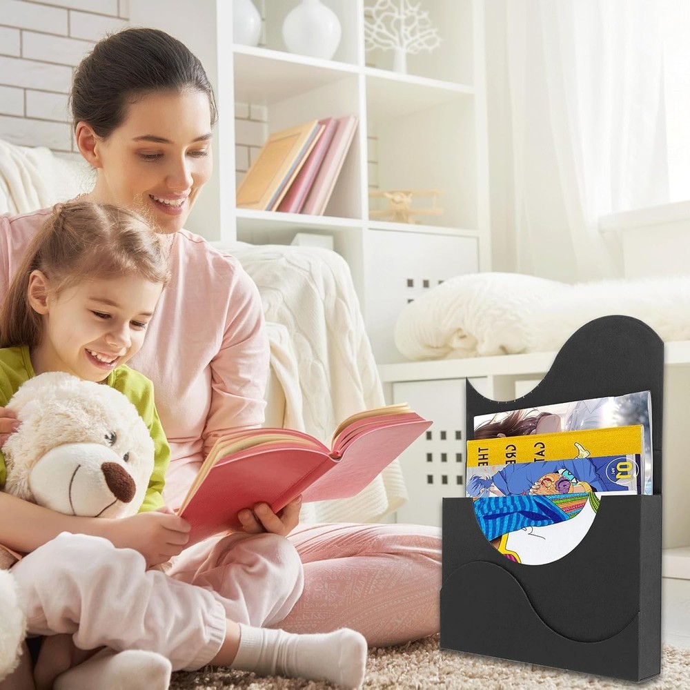 2 Pack Comic Book Storage Boxes Black Portable Durable with Magnetic Closure