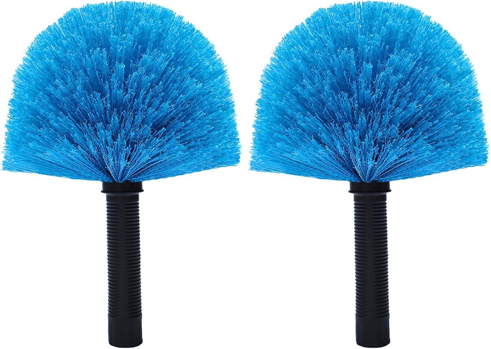 2 Pack Blue Robust Cobweb Duster Head Brush//Superior Twist-On Web Cleaning Tool