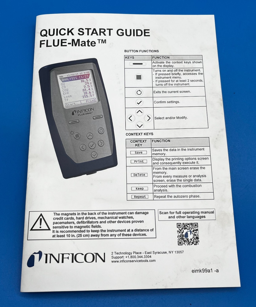 Inficon Flue - Mate Combustion Analyzer 502-202-G1