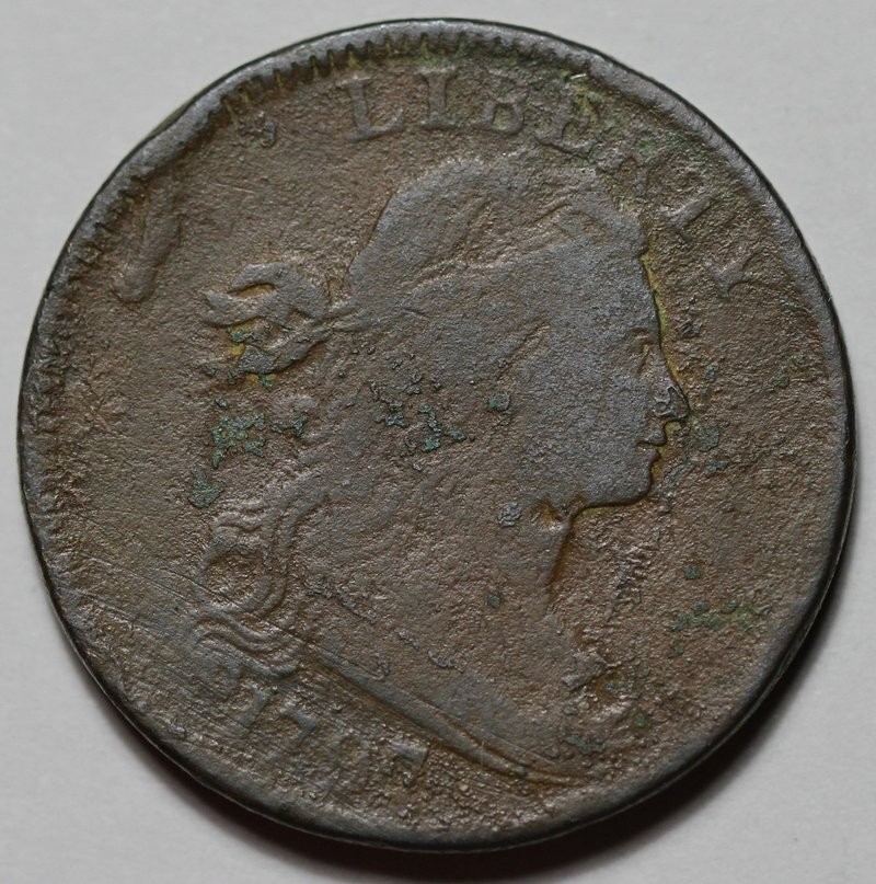 1797 Draped Bust Large Cent - Corrosion - US 1c Copper Coin