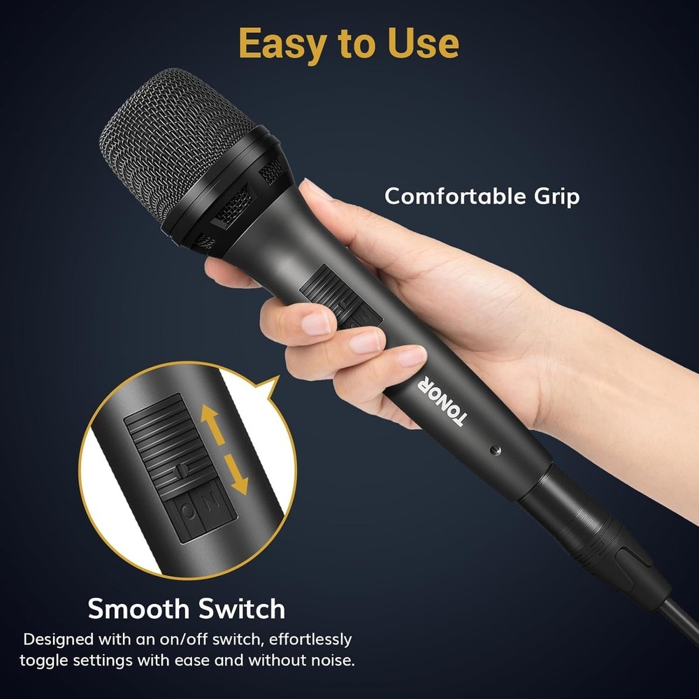 High Sensitivity Cardioid Handheld Microphone with 4.5M XLR Cable Included