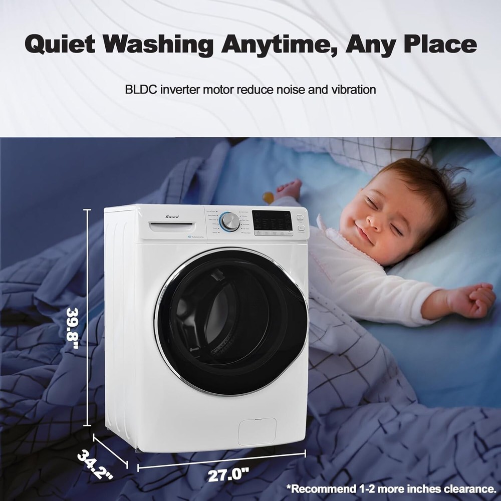 SMAD 4.5 Cu.Ft White Front Load Washing Machine For Apartment Dorm