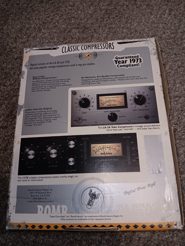 Bomb Factory Classic Compressors Software - LA-2A & 1176