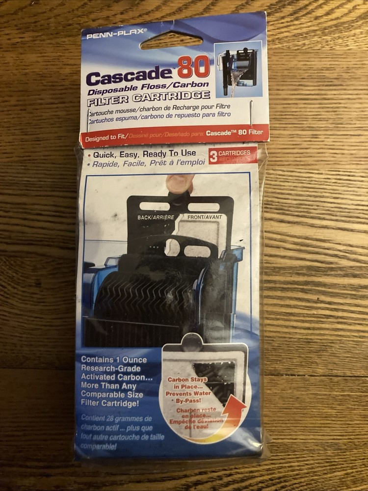 Penn-Plax Cascade 80 GPH Filter Media, 3-Pack 80, blue
