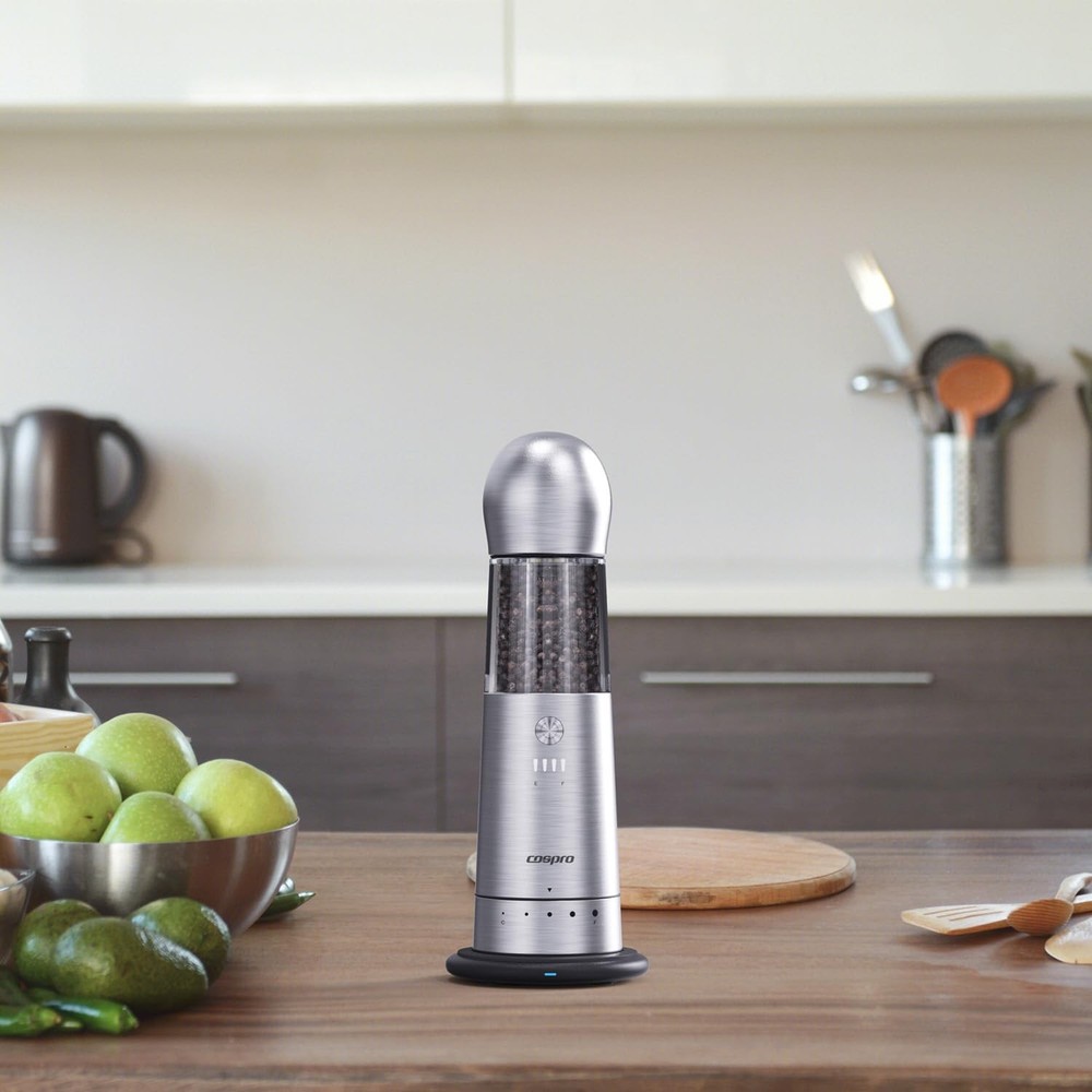 Electric Grinder with Qi-Wireless Charging Base | Kitchen Gift | Rechargeable...