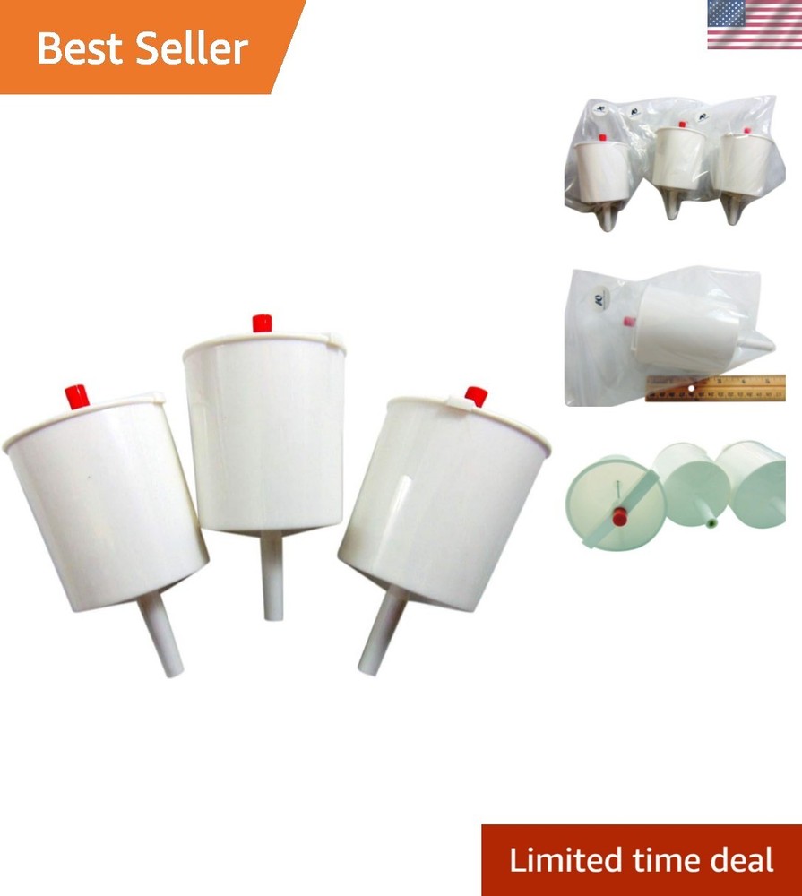 3-Pack White Plastic Communion Cup Fillers with Push Button - No More Spills!