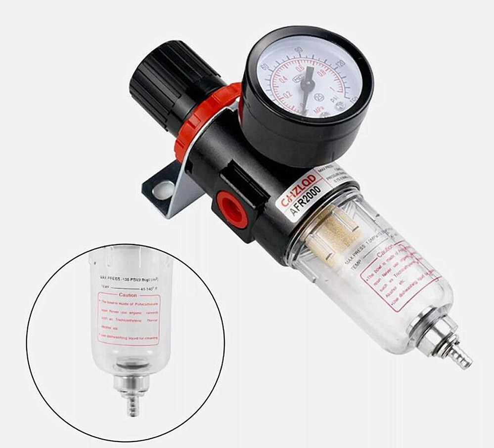 AFR-2000 1/4" Air Compressor Filter Water Separator Trap Air Pressure Regulator