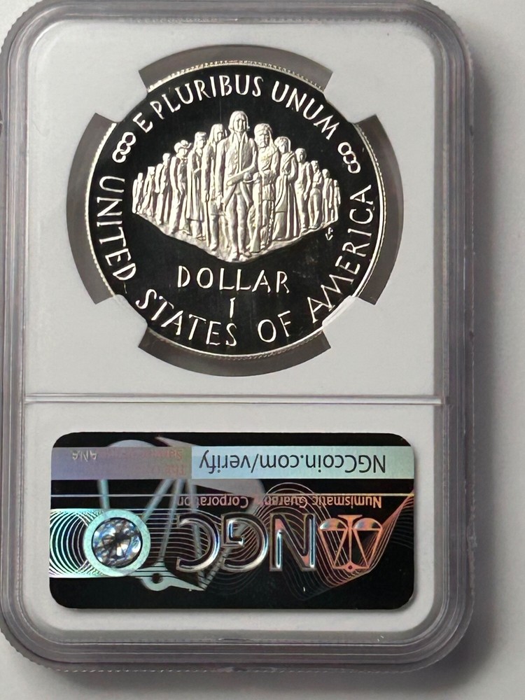 1987 S Constitution Silver Dollar NGC Mint Error PF69 UC Obverse Struck Through