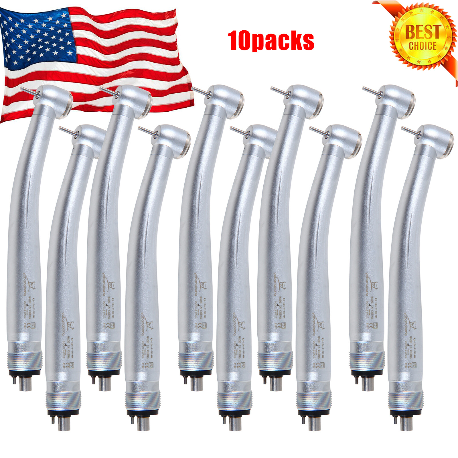 10*NSK Style PANA MAX Dental High Speed Turbine Handpiece Push Button 4Hole SALE