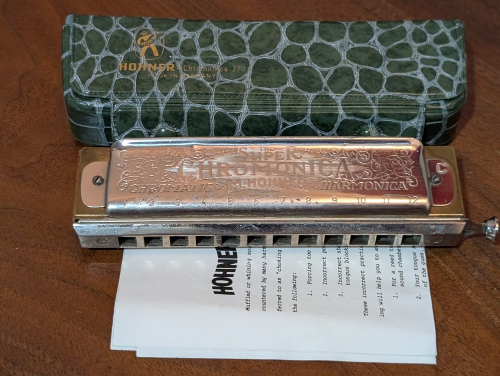 Hohner Super Chromonica Chromatic Harmonica 270 /  Key C Germany Original Case