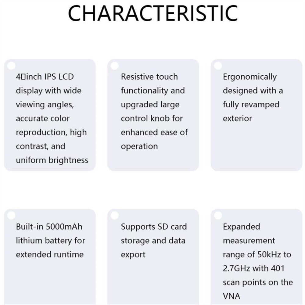 NanoVNA-H4 Plus Vector Network Analyzer 50KHz-2.7GHz HF VHF UHF 4"Touch Screen