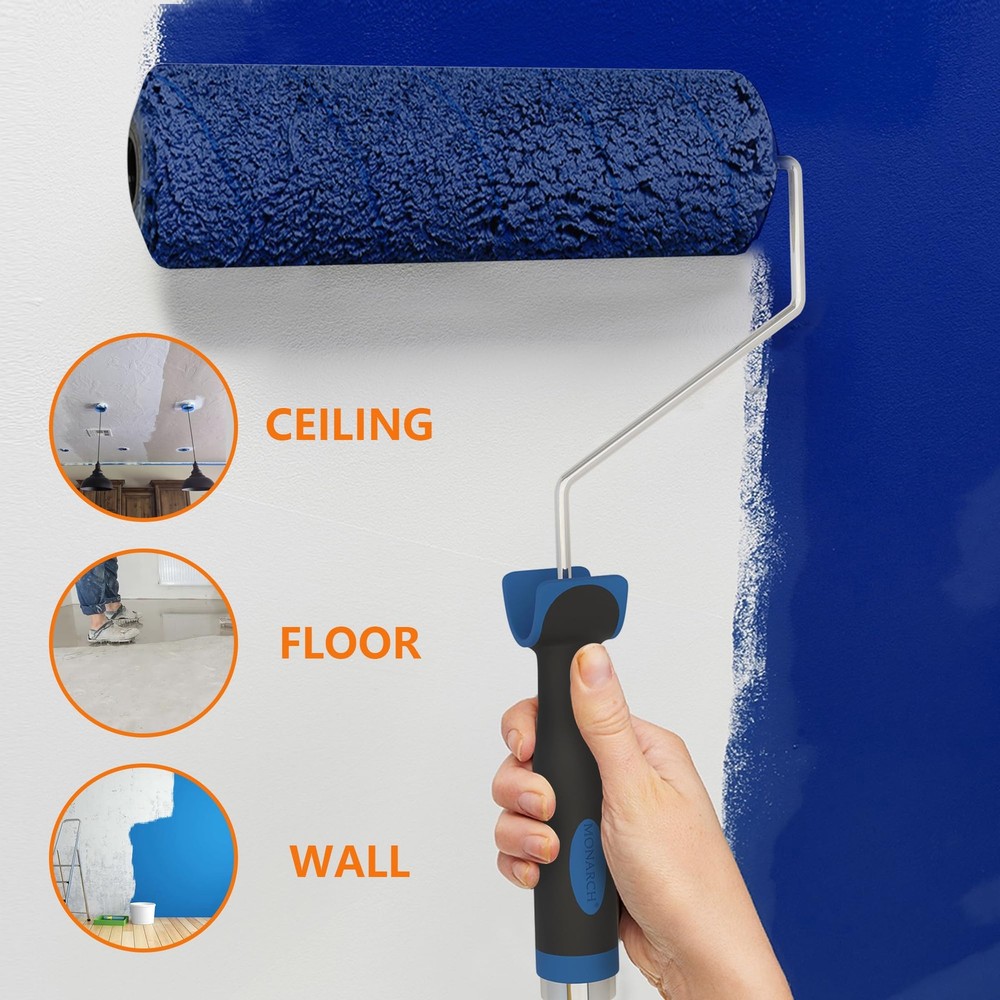 Paint Roller, 5ft Adjustable Handle Painting Rollers for Wall, 9 5 FT, Blue