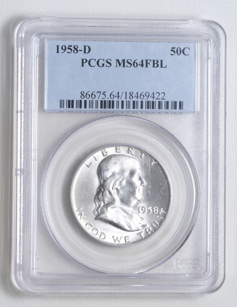 1958-D Franklin Half Dollar PCGS MS64FBL "422"