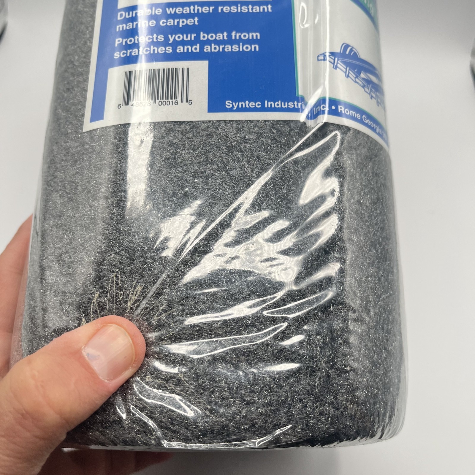 Syntec 12" x 12' Charcoal Trailer Bunk Carpeting for Boat Trailers - 16oz