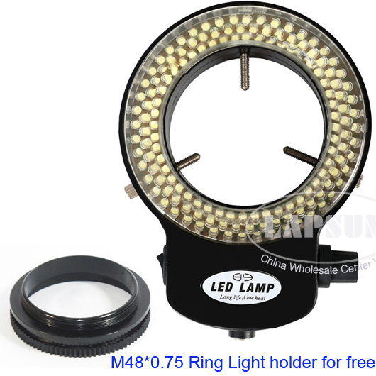Adjustable 144 LED Bulb Microscope Ring Light Illuminator Lamp US/UK/EU/AU Plug