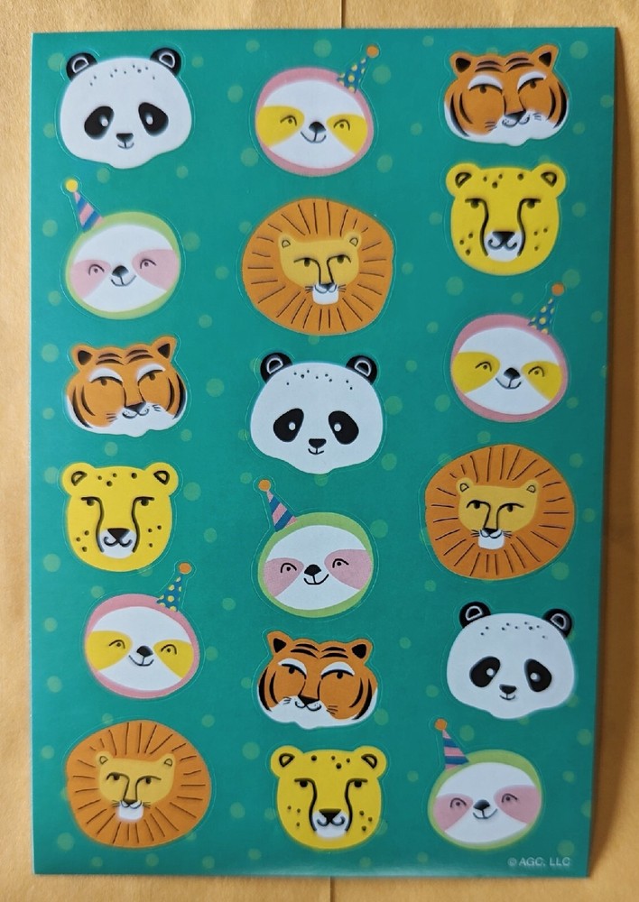 Animals Panda, Zebra, Lion. Single Sheet