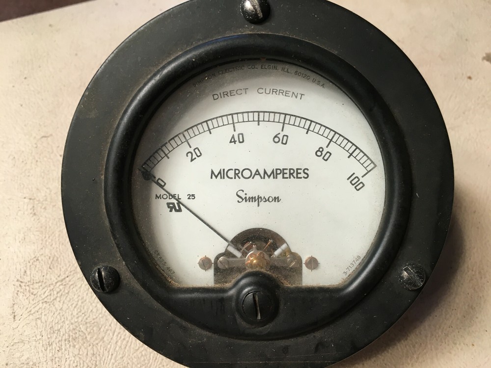 Simpson Model 25 DC Microamperes Meter 0-100