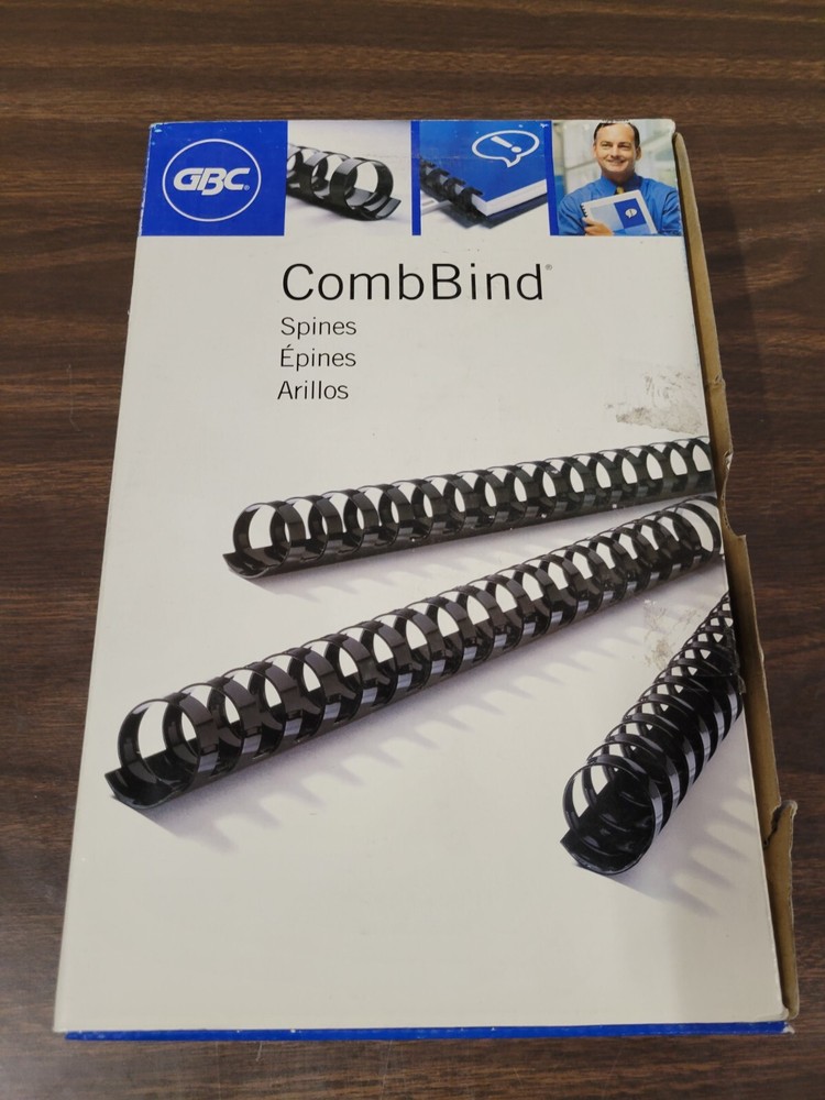 GBC CombBind Plastic Presentation Document Binding Spines - 5/8" WHITE - 100 Pcs