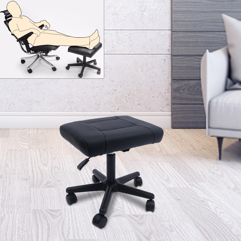 Office Foot Stool with Wheels, Height Adjustable Rolling Leg Rest Adjustable