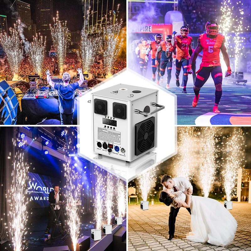 2X Cold Spark Machine 700W Stage Effect DMX Firework DJ Event Party Wedding&Case