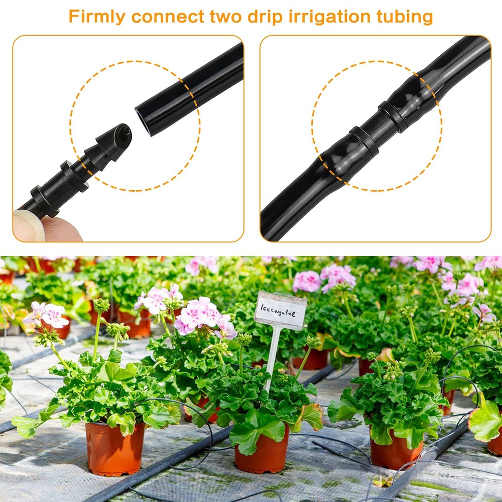 JAYEE 100 Pack Drip Irrigation 1/4' Barbed 100P-Coupling, D 100P- Couplings