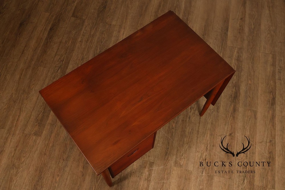Arne Vodder Attributed Danish Modern Teak Drop Leaf Desk