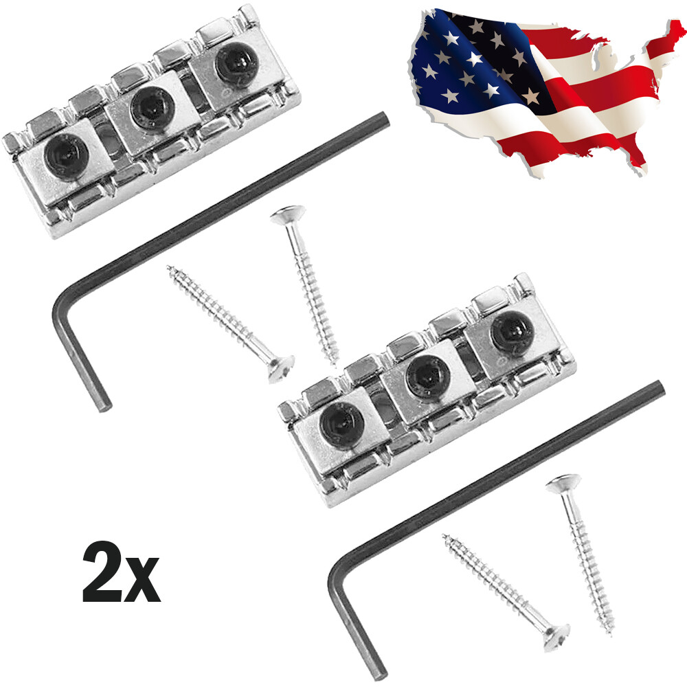 2Sets Guitar Locking Nut String Lock For Floyd Rose Tremolo Bridge Silver 42mm