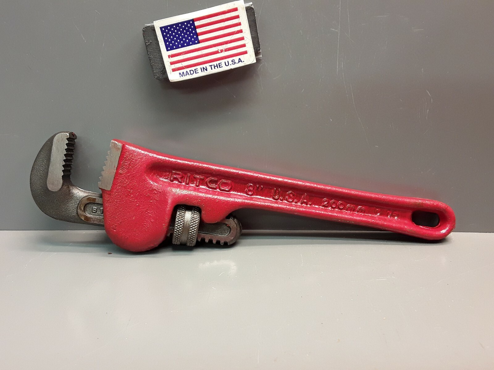 Ridgid RITCO 8" Pipe Wrench 1150 (23392) I-Beam Handle New Old Stock USA