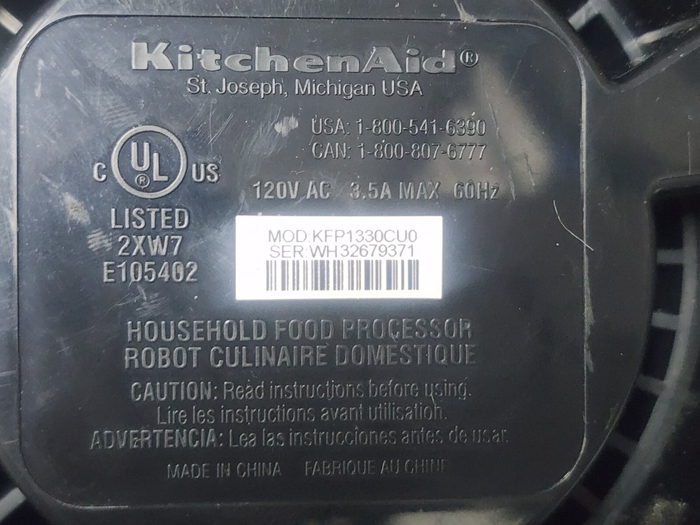 KITCHENAID FOOD PROCESSOR KFP1333CUO SILVER MOTOR BASE ONLY TESTED. WORKING M5.2