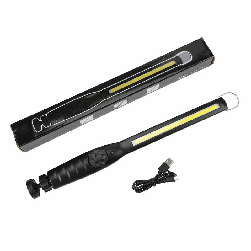 2 Pack Magnetic USB Rechargeable COB LED Slim Work Light Lamp Flashlight Torch