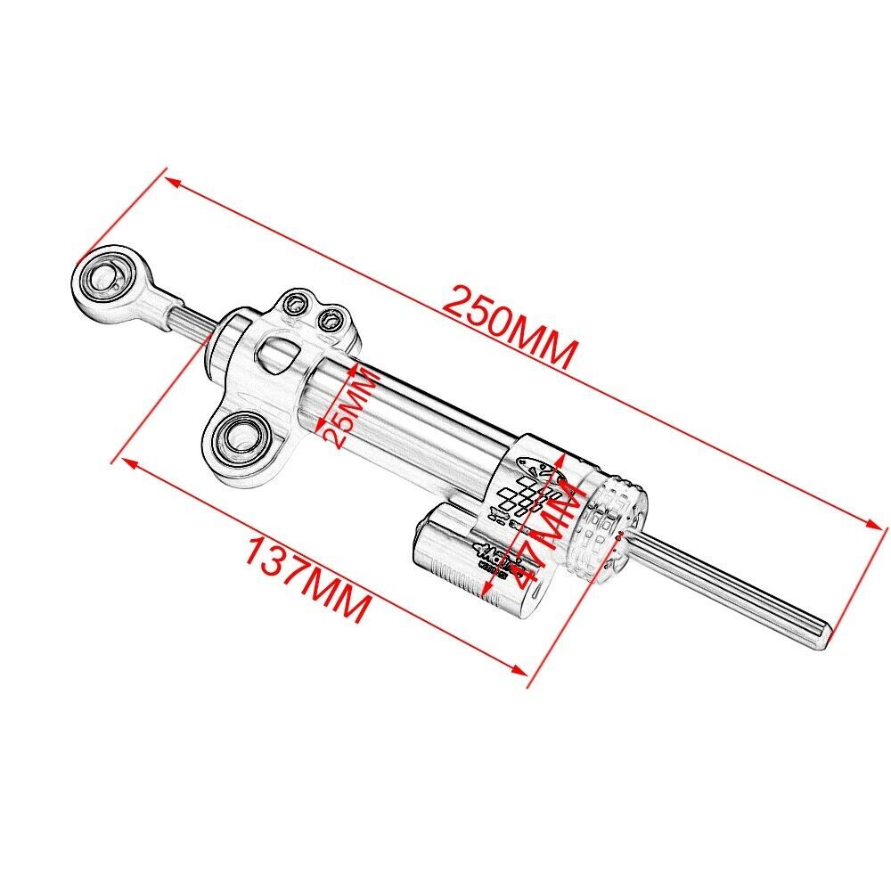 Adjustable Steering Damper Linear Stabilizer Reversed Safety Control Universal