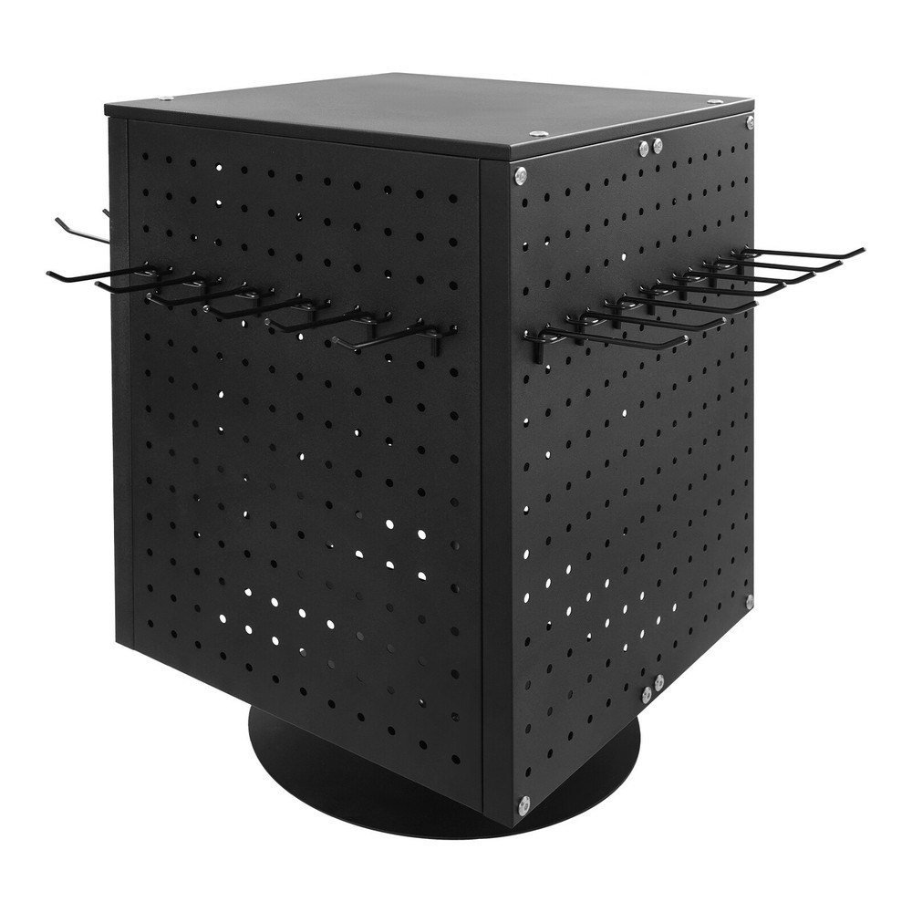 Pegboard Rotating Display Stand, 4 Sided Spinning Peg Board Display