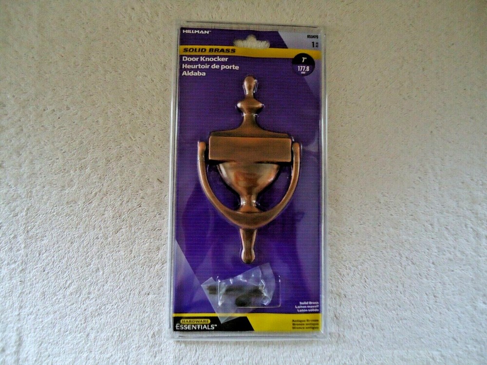 Hillman " NIP " # 853475  7" Solid Brass Door Knocker " BEAUTIFUL ITEM "