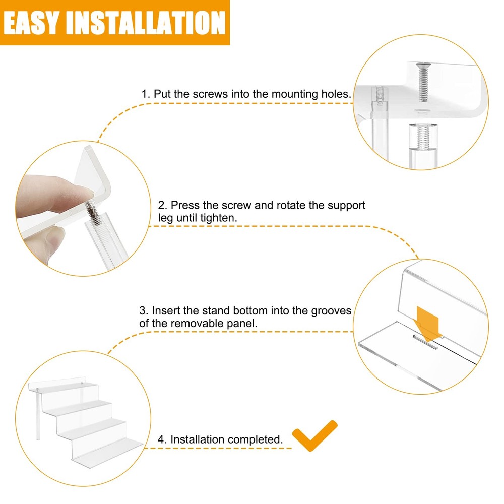 2 Sets 4 Tier 9ย Acrylic Riser Display Shelf Clear Risers For Displayclear P...